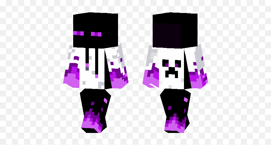 White Hoodie Enderman Minecraft Pe Skins - Purple Minecraft Enderman Skins Png,Minecraft Enderman Png