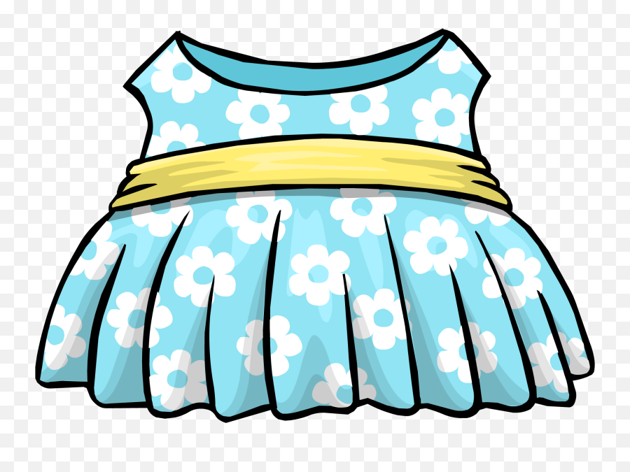 Blue Floral Dress Club Penguin Rewritten Wiki Fandom - Club Penguin Summer Dress Png,Club Icon Dress Code