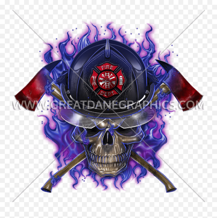 Purple Fire Skull - Firefighters Skull Logo Png,Purple Fire Png