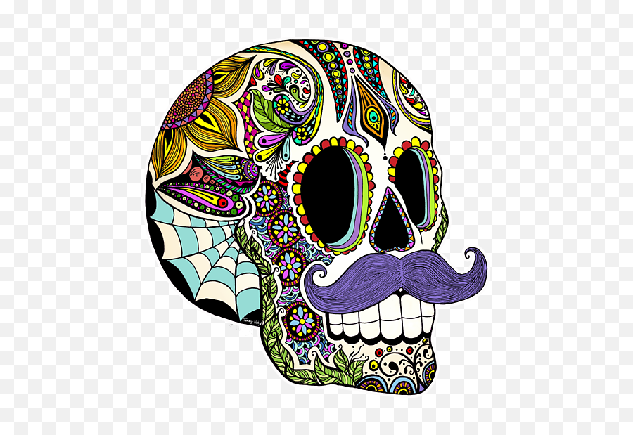 Mustache Sugar Skull Vintage Style Sweatshirt - Sugar Skull Mustache Png,Mexican Skull Png