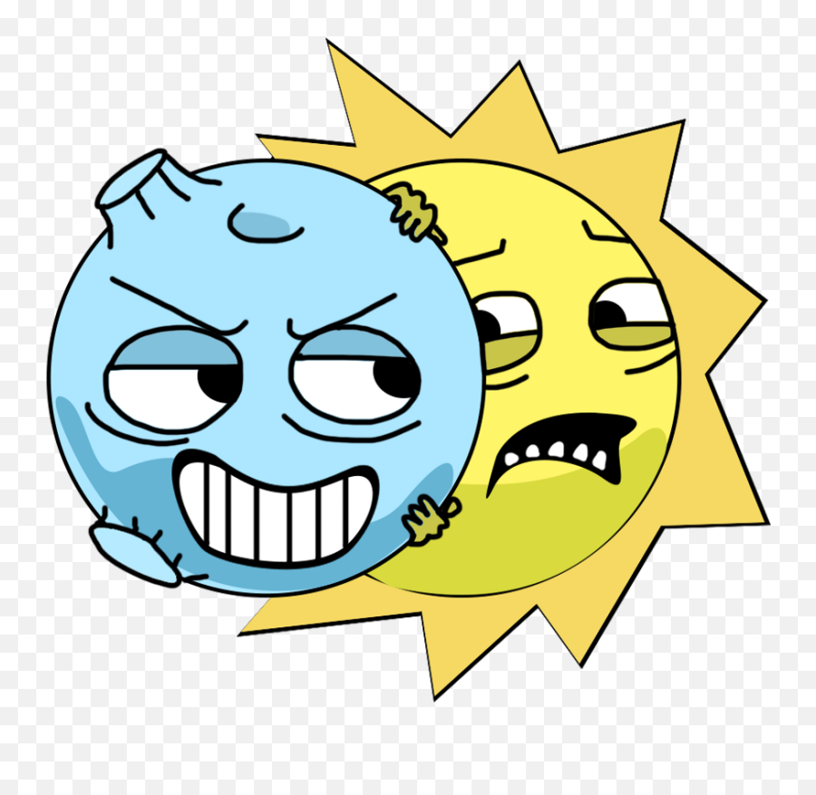 Ftestickers Solareclipse Solar Sun Moon Yellow Blue - Moon Solar Eclipse Png,Sun And Moon Png