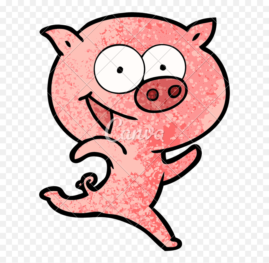 Cheerful Running Pig Cartoon - Icons By Canva Running Animation Character Pig Png,Cartoon Pig Png