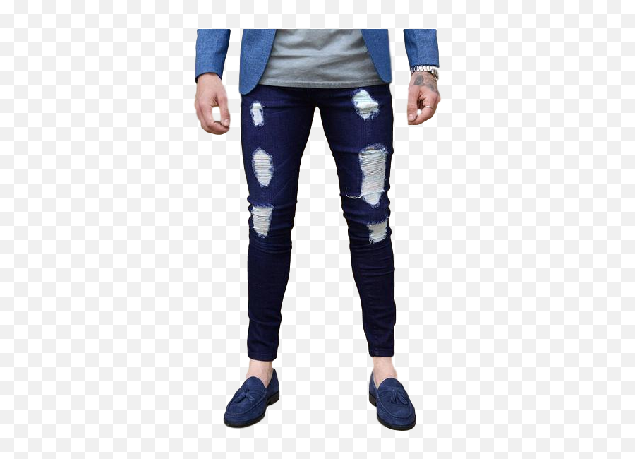 Rip Repair Jeans - Blue Ankle Jeans For Men Png,Ripped Jeans Png
