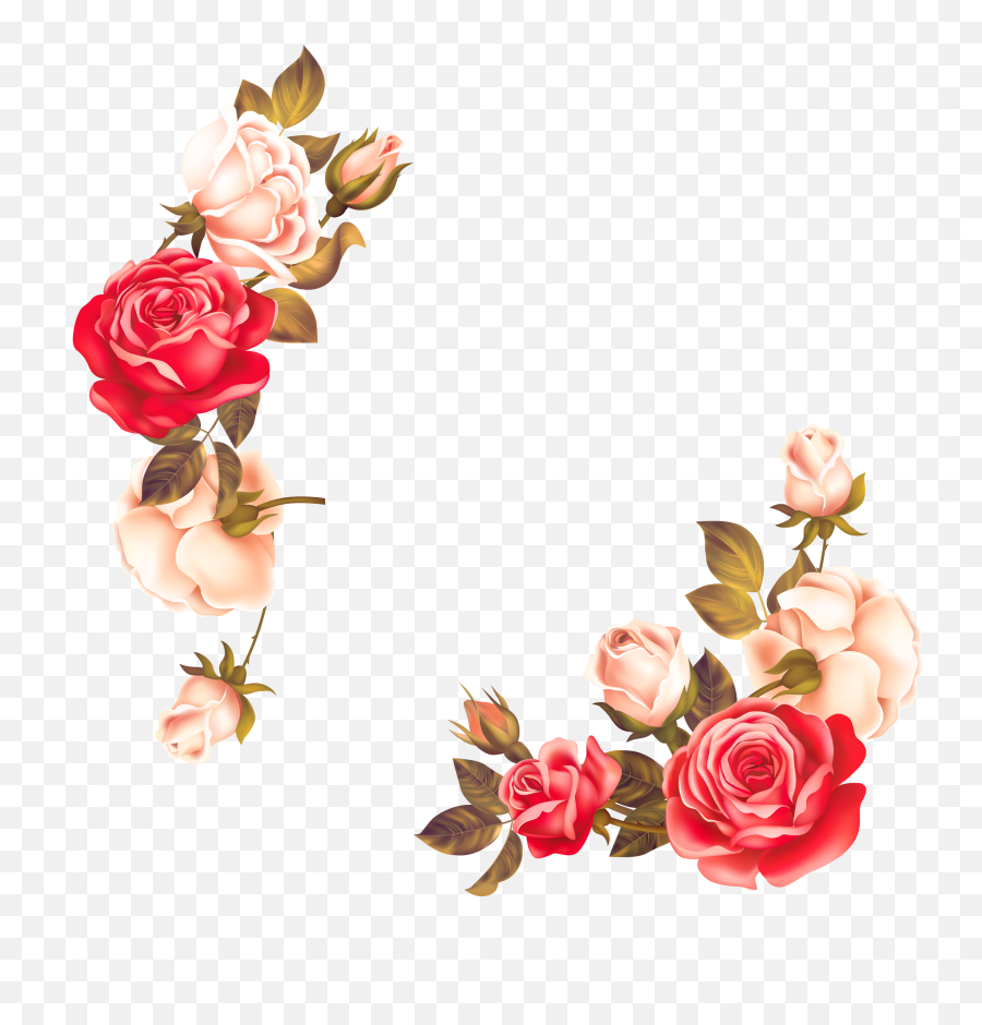 Rose Flowers Border Png Image Free Download Searchpngcom - Rose Flower Border Design,Wedding Border Png