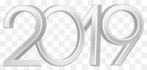 Free Vector Happy New Year 2019 With Colorful Shape - Silver Transparent Background png