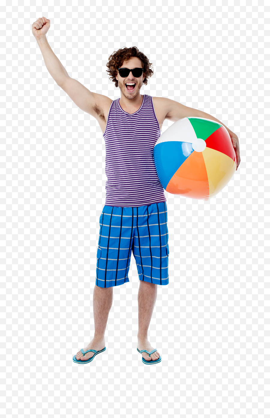 Men With Beach Ball Png Image - Beach Summer Man Png,Beach Ball Transparent Background