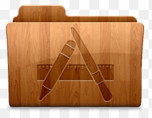 Glossy Applications Icon - Desktop Wood Folder Png