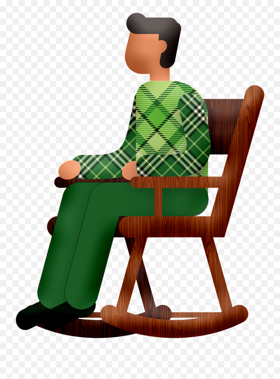 People Characters Walking Sitting - Rocking Chair Clipart Png,People Sitting At Table Png