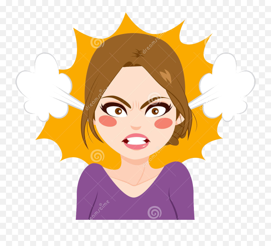 Vector Graphics Clip Art Anger Royalty - Steam Coming Out Of Ears Png,Cartoon Woman Png