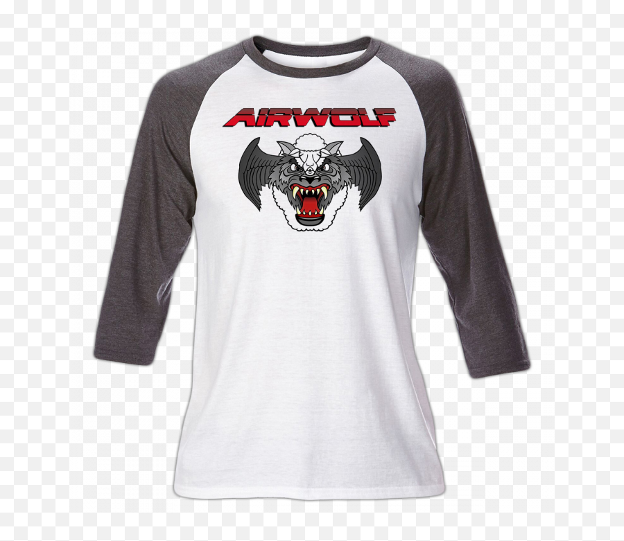 Mens Airwolf Raglan Style T Shirt - T Shirt Airwolf Png,Airwolf Logo