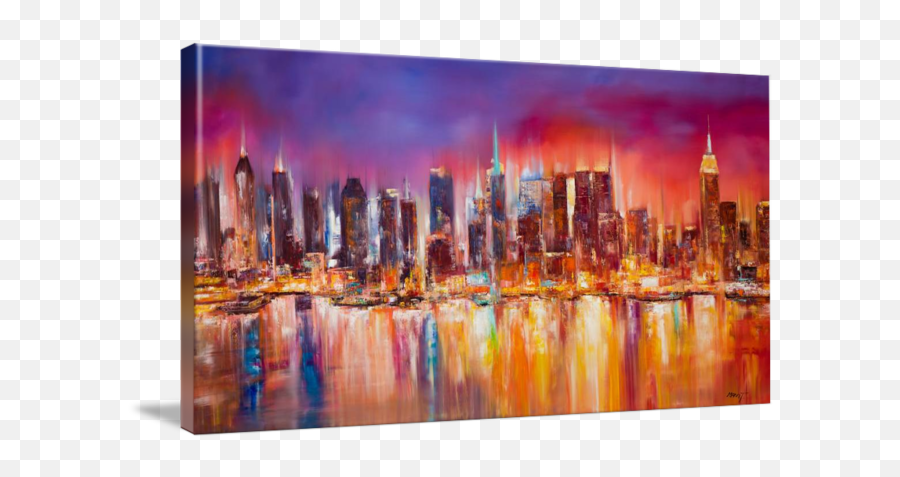 Vibrant New York City Skyline By Mitchell Nick - Vibrant New York City Skyline Png,New York City Skyline Png