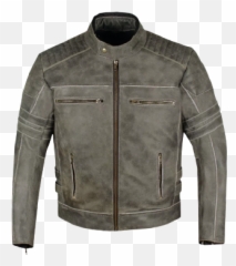 Shadow Distressed Leather Motor Bike - Long Sleeve png