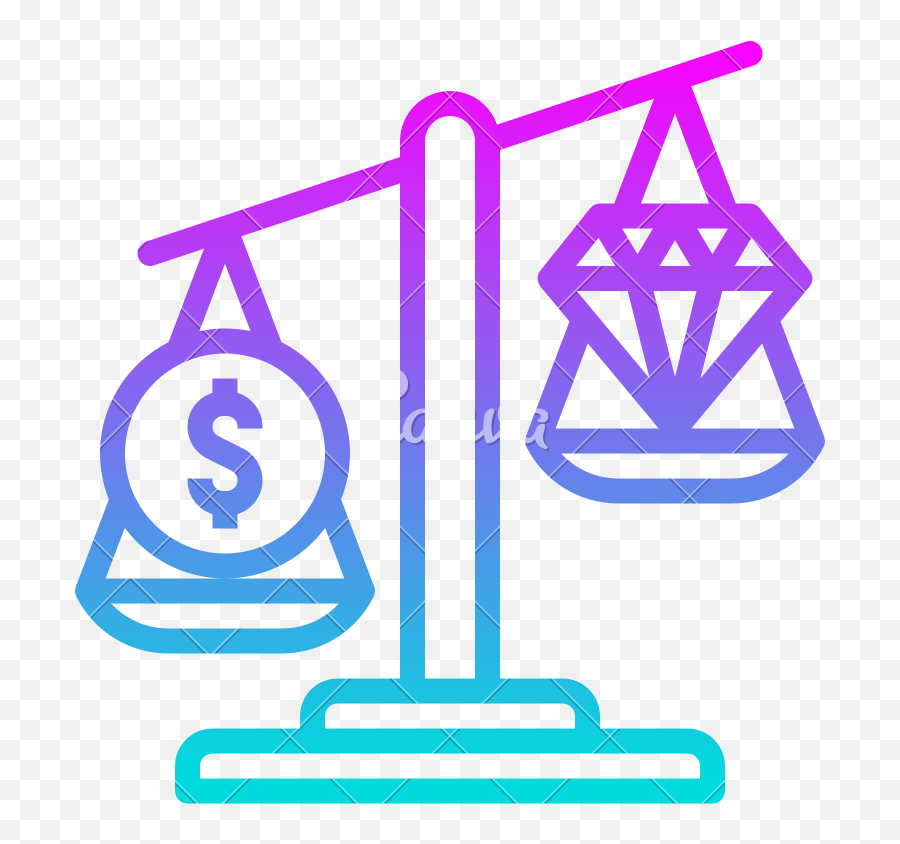 Economics Coin Diamond Economy Scale Weight Icon Clipart - Economy Weights Clipart Png,Kettlebell Icon
