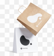 Paper Bags Custom Printed Brown Or White Recycled - Cardboard Packaging png