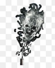 Dark Smoke Skull Effect Black Transparent Head - Illustration png