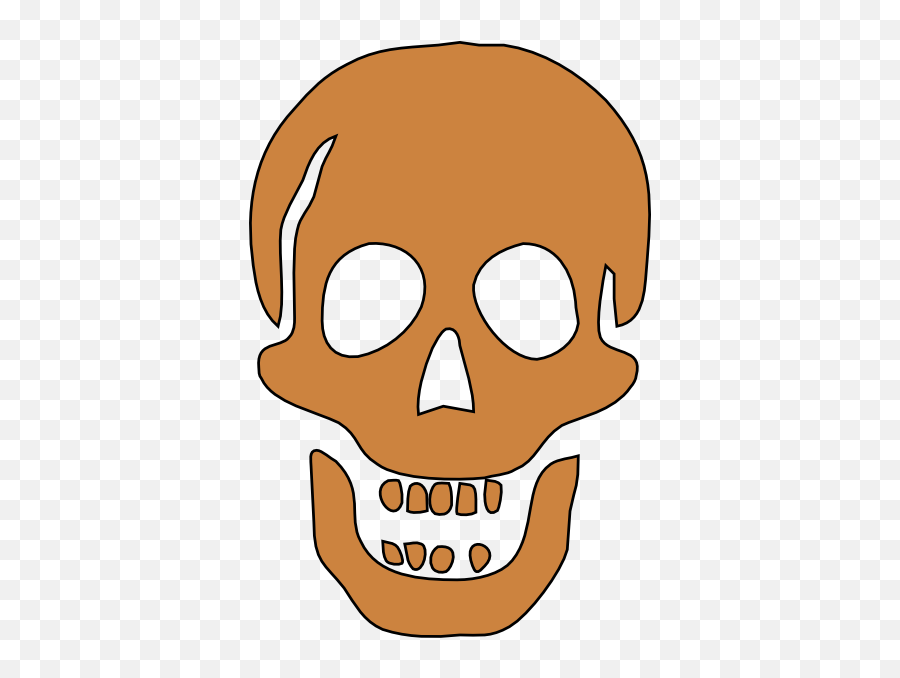 Brown Skull Clip Art - Vector Clip Art Online Brown Skull Png,Skeleton Face Png