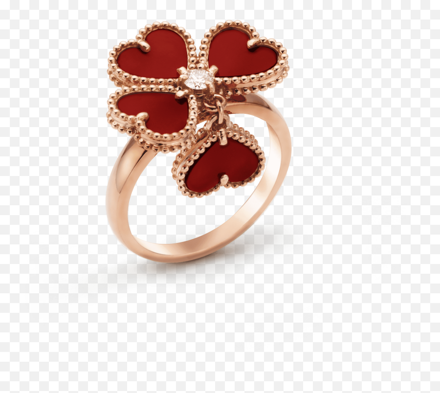 Sweet Alhambra Effeuillage Ring - Van Cleef And Arpels Png,Red Ring Png