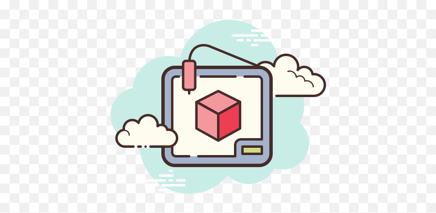 3d Printer Icon In Cloud Style - Zillow Icon Aesthetic Png,3d App Icon