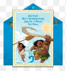 Free Moana Maui Online Invitation - Moana And Maui Birthday Invitations Png,Maui Moana Png