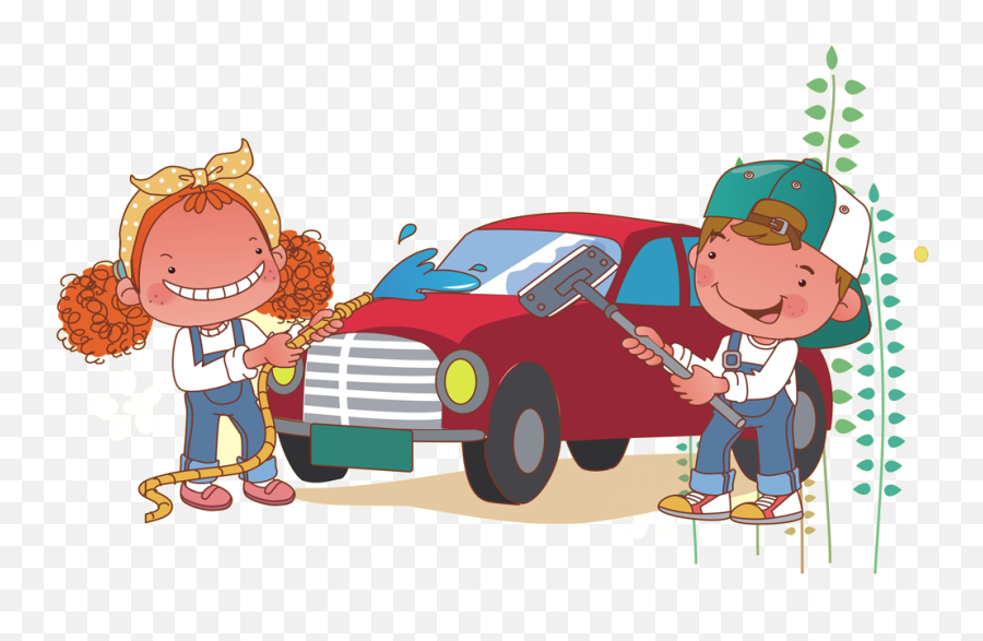 Download And For Car Men Wash Cartoon Women Clipart Png Free - Cartoon Girl Car Washing,Car Cartoon Png