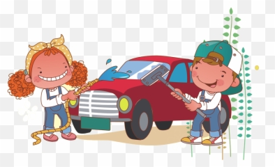 Download And For Car Men Wash Cartoon Women Clipart Png Free - Girl Washing