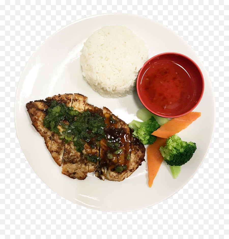 Download Hd Grilled Chicken Rice Plate - Chicken Rice Vegetables Meal Png,Grilled Chicken Png