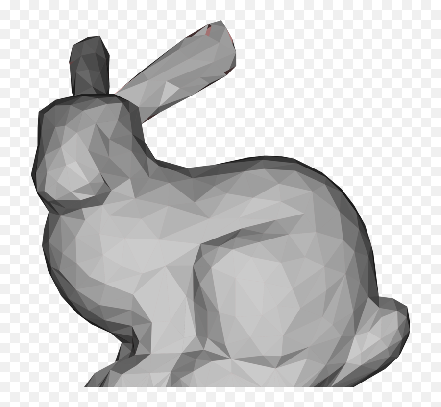 Mammalblack And Whitestanford Bunny Png Clipart - Royalty Poly Stanford Bunny Png,White Bunny Png