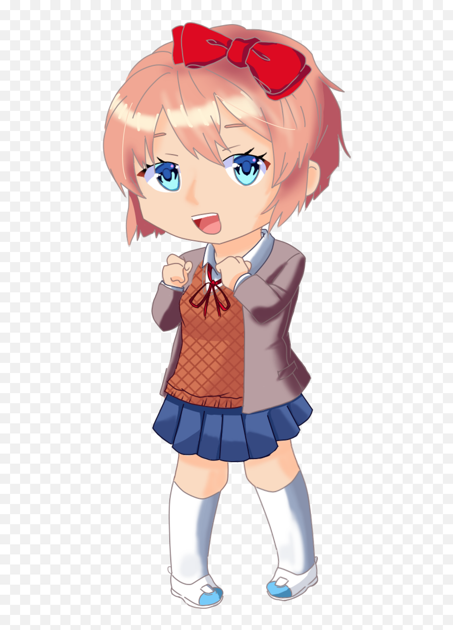 On Twitter Chibi Sayori Dokidokiliteratureclub - Cartoon Png,Sayori Png