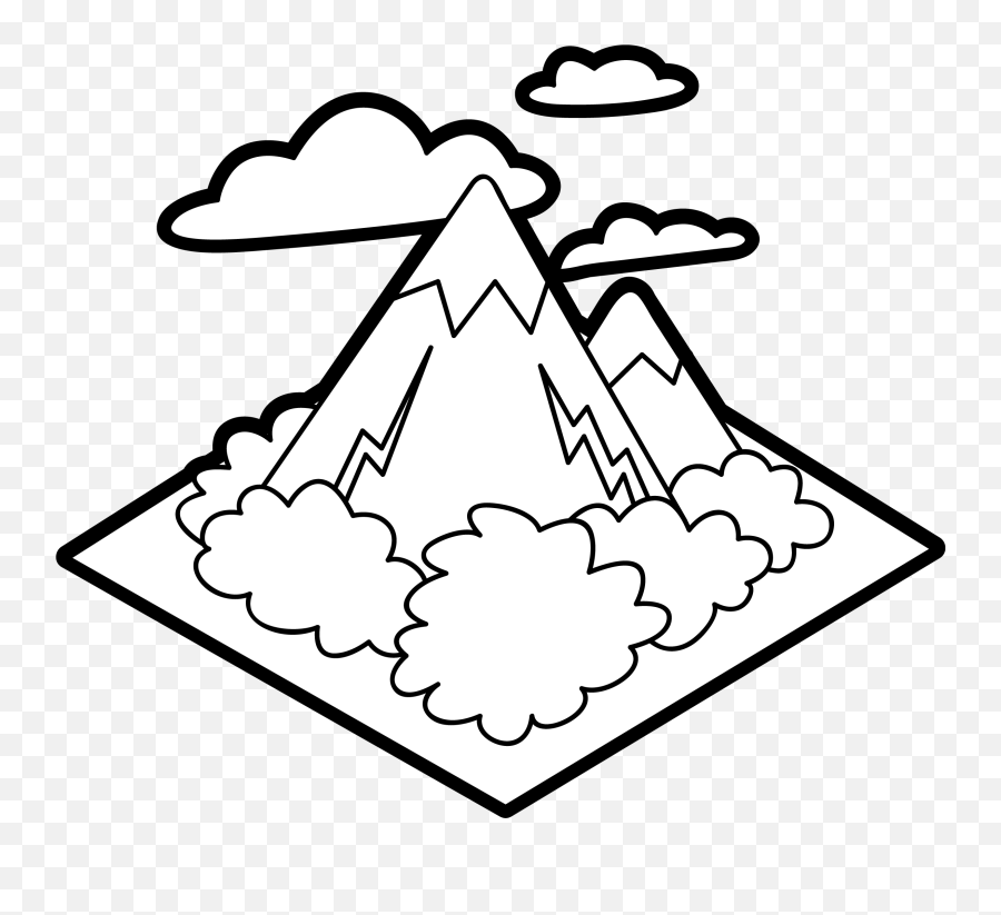 Mountains Drawing For Kids - White Drawing Mountain Clipart Black And White Png,Mountain Drawing Png