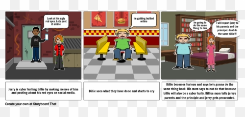 Cyberbully Storyboard By Benjaminlopez34543 - Cartoon Png,Red Eyes Meme Png