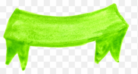 16 Watercolor Banners Transparent - Green Png