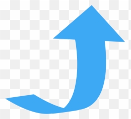 Curved Wide Directional Arrow Pointing - Up png