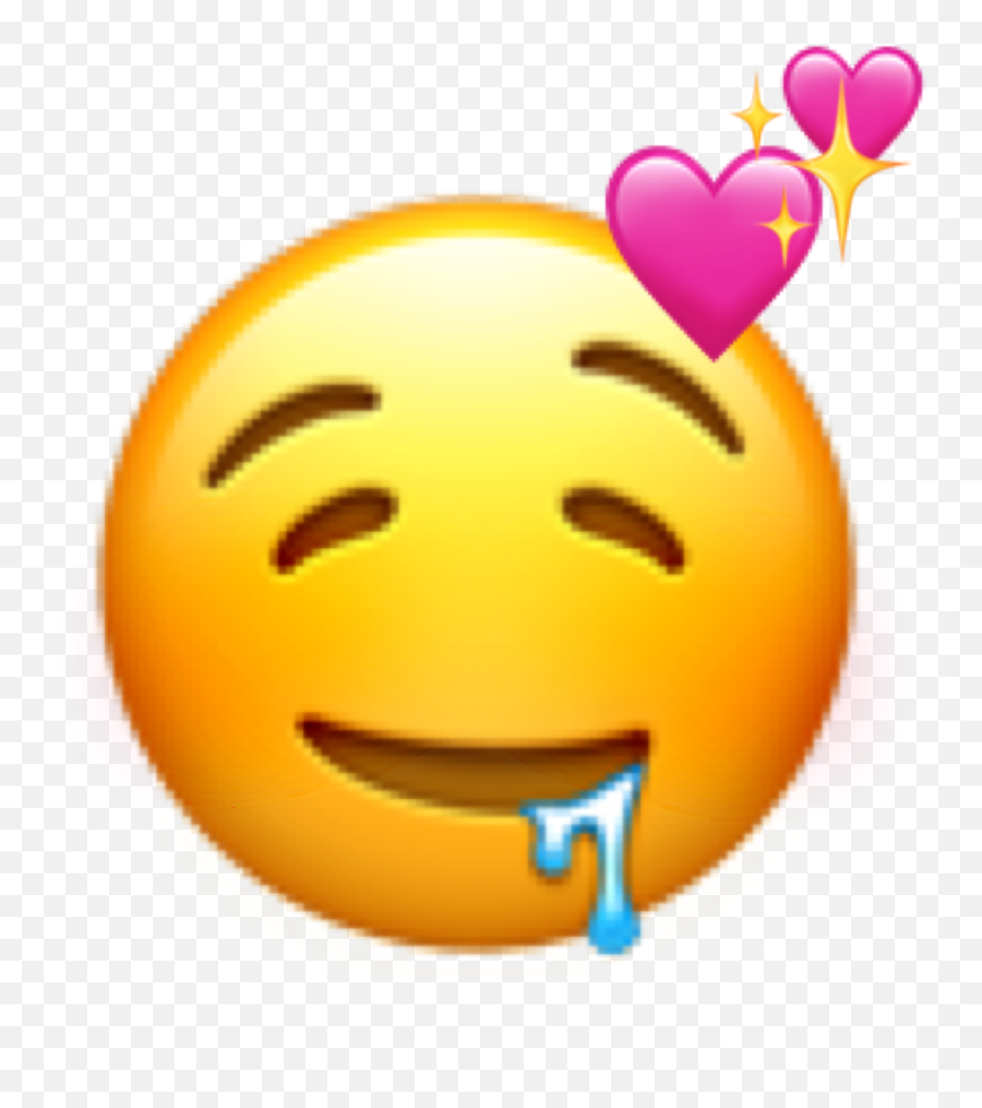 Drool Emoji Hearts Sticker By Bobatea - Transparent Drooling Face Emoji Png,Drool Png