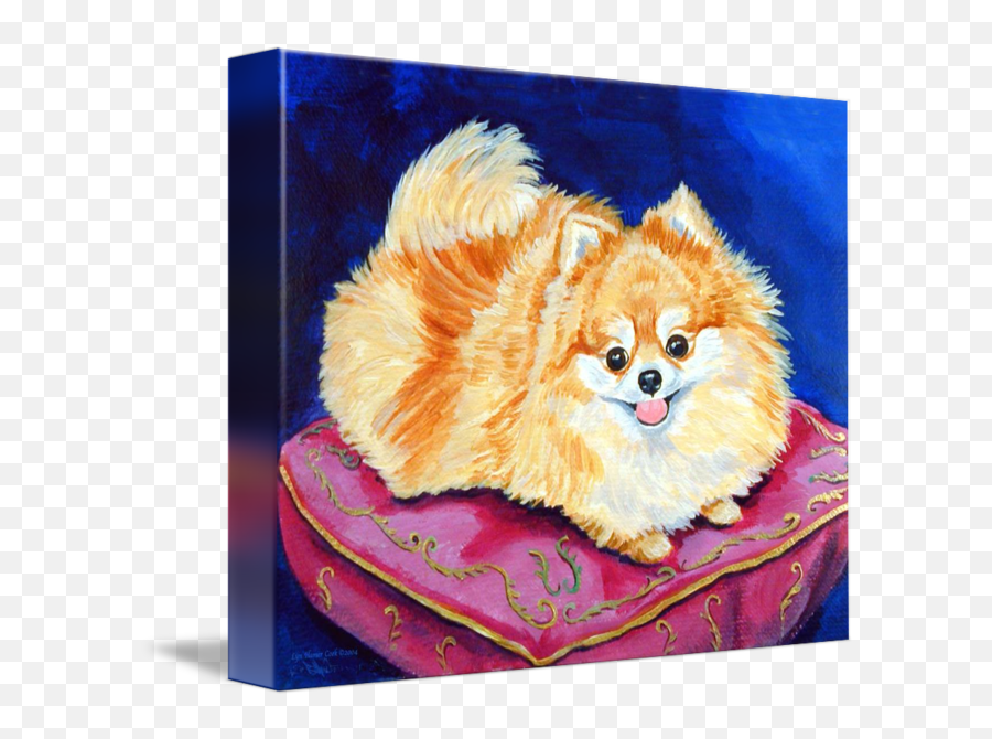 Pomeranian Dog Adoration By Lyn Cook - Pomeranian Art Png,Pomeranian Png