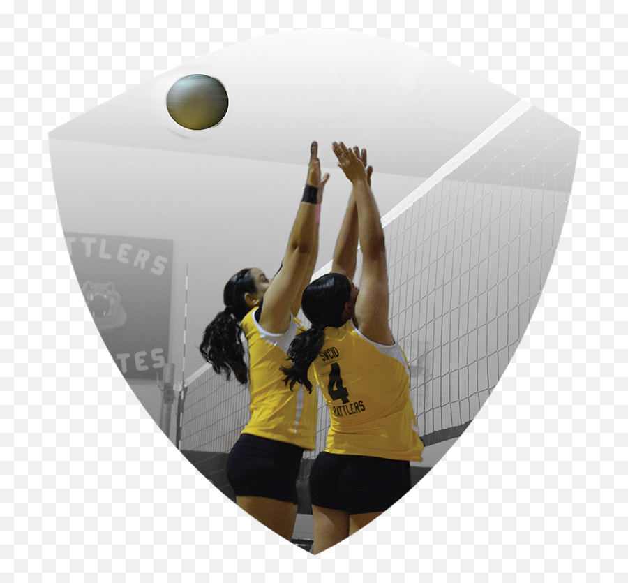Two Womenu0027s Volleyball Players Jumping To Block Ball - Beach Volleyball Player Png,Volleyball Silhouette Png