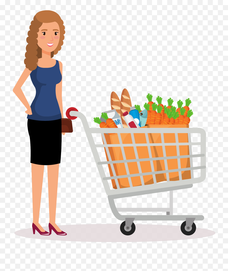 Cart Clipart - Full Shopping Cart Clipart Png,People Shopping Png