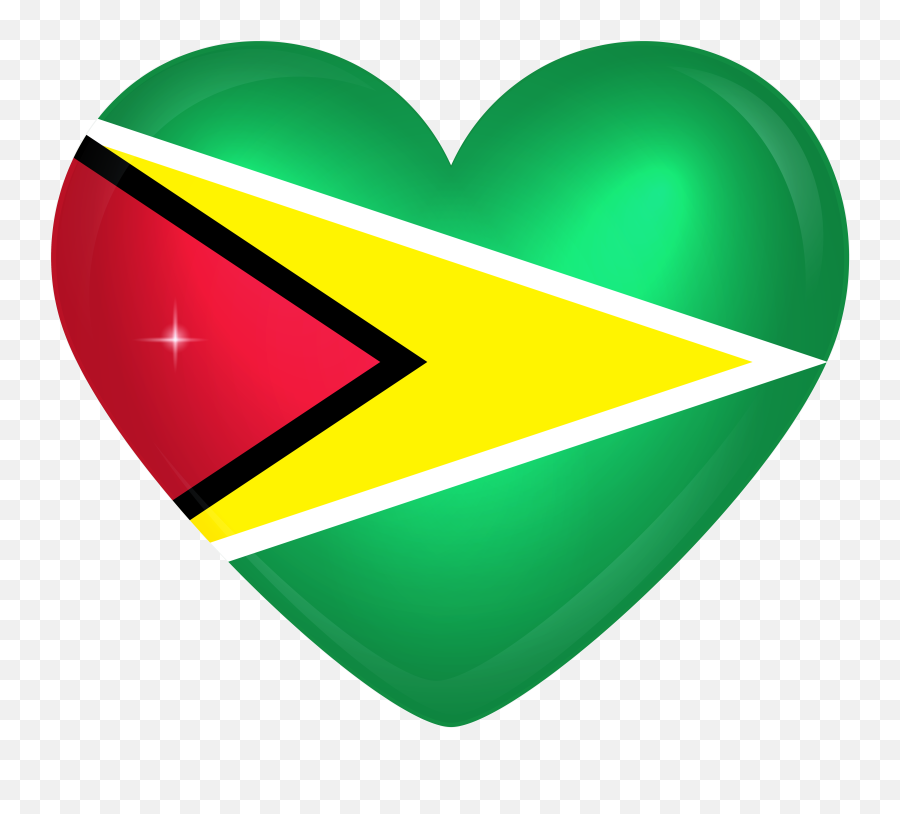Guyana Large Heart Flag - Guyana Flag Png,Guyana Flag Png