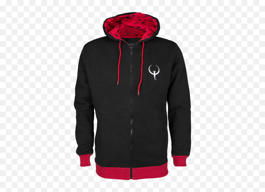 Quake Zip Hoodie Logo - Quake Cut Sew Zip Logo Hoodie Black Png,Quake Champions Logo