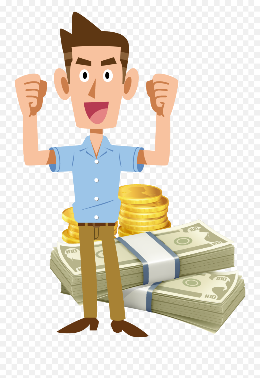 Download And Money Vector With Man Free Png Hq Clipart - Paper Money And Coins,Money Png Images