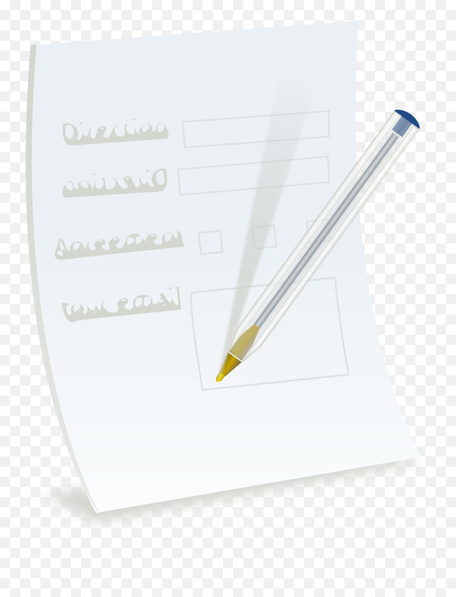 Paper Form With Ballpoint Svg Clip Arts - Change Request Paper Forms Png,Form Submit Icon