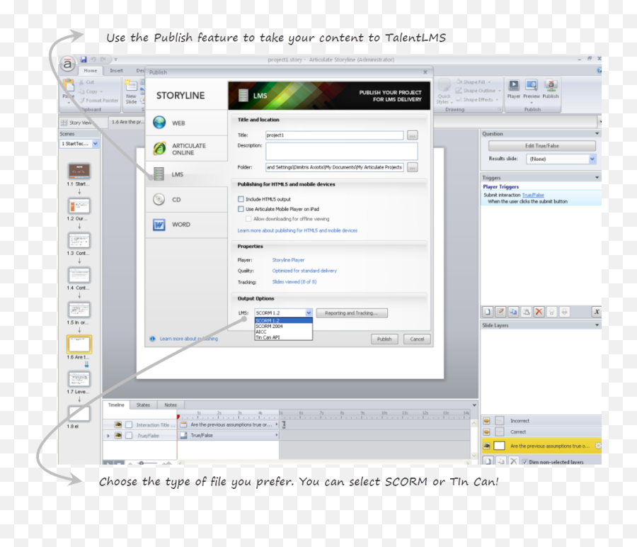 Using Articulate Storyline Scorm With - Storyline Lms Png,Scorm Icon
