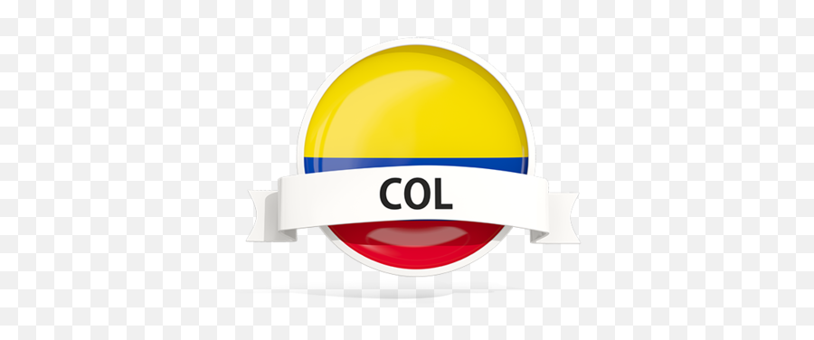 Round Flag With Banner Illustration Of Colombia Png Icon