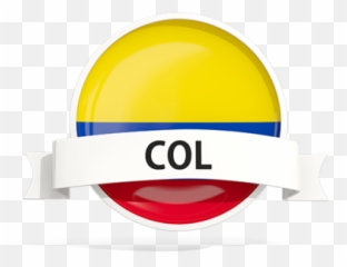 Round Flag With Banner Illustration Of Colombia Png