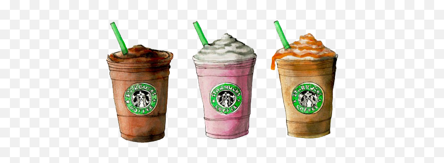 Transparency Starbucks Illustration Wallpaper - Starbucks Coffee Drawing Png,Starbucks Coffee Transparent