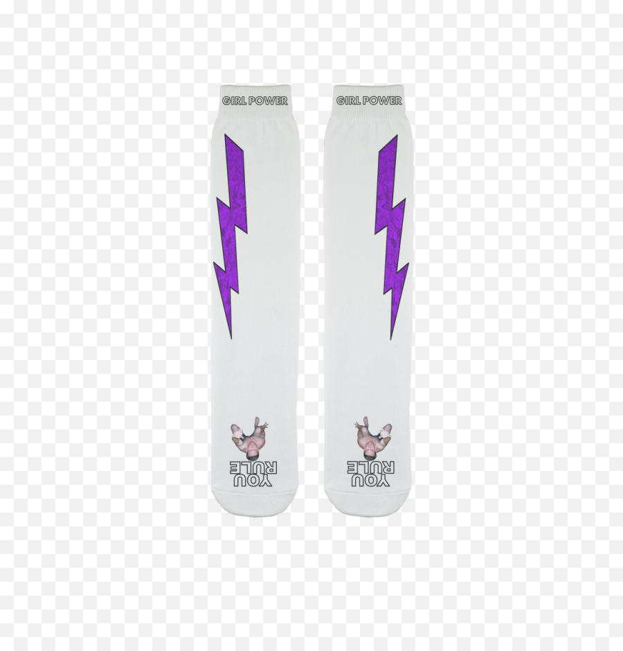 Rule Girl Power Socks Purple Lightning - Cartoon Png,Purple Lightning Png