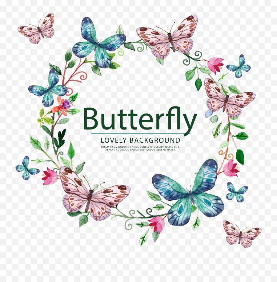 Download Butterfly Painted Sticker Hand Vector Wedding Label - Wedding Butterfly Vector Png,Hand Vector Png