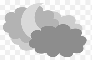 Moon In The Clouds Night Sky - Free image Pixabay Cloudy Cartoon png