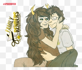 Render Vriska Serket And John Egbert Homestuck - Cartoon Png,Vriska Transparent