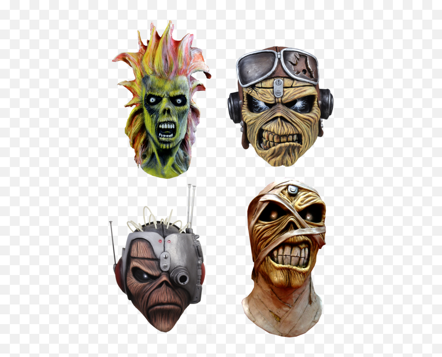 Four New Eddie Masks For Halloween Released By Iron Maiden - Iron Maiden Mask Png,Iron Maiden Png