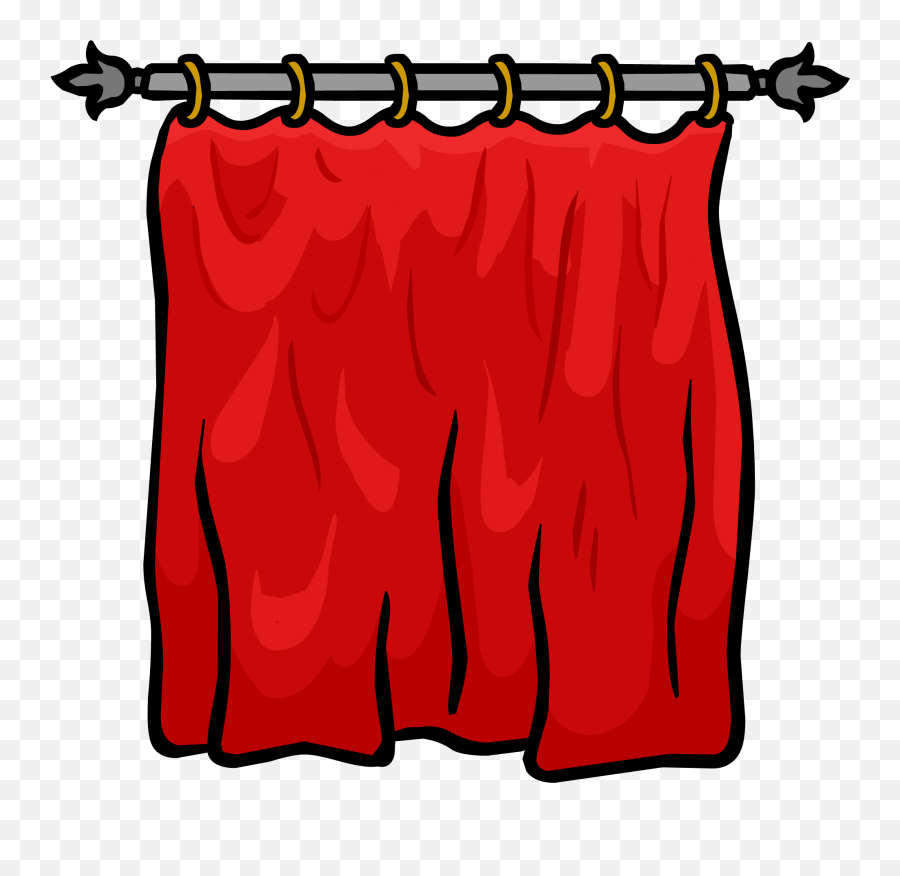 Club Penguin Rewritten Wiki - Open Close Curtain Window Clipart Png,Red Curtain Png